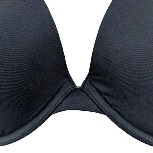 Lane Bryant Cacique Smooth Boost Plunge Bra Solid Satin Size 46DD Black NWOT - Picture 3 of 10